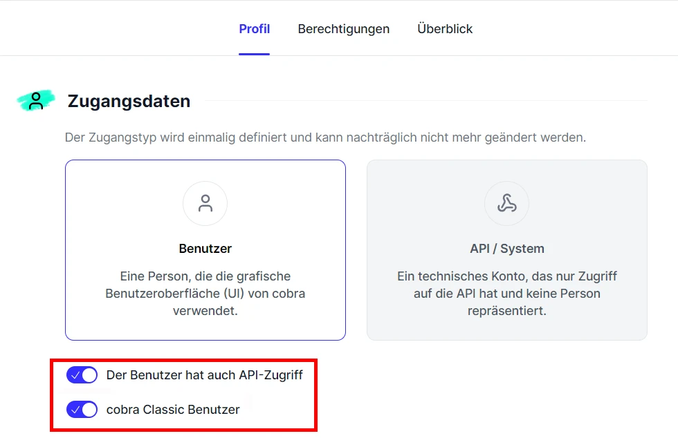 CRM Cloud cobra One Login Benutzereinstellungen cobra Classic
