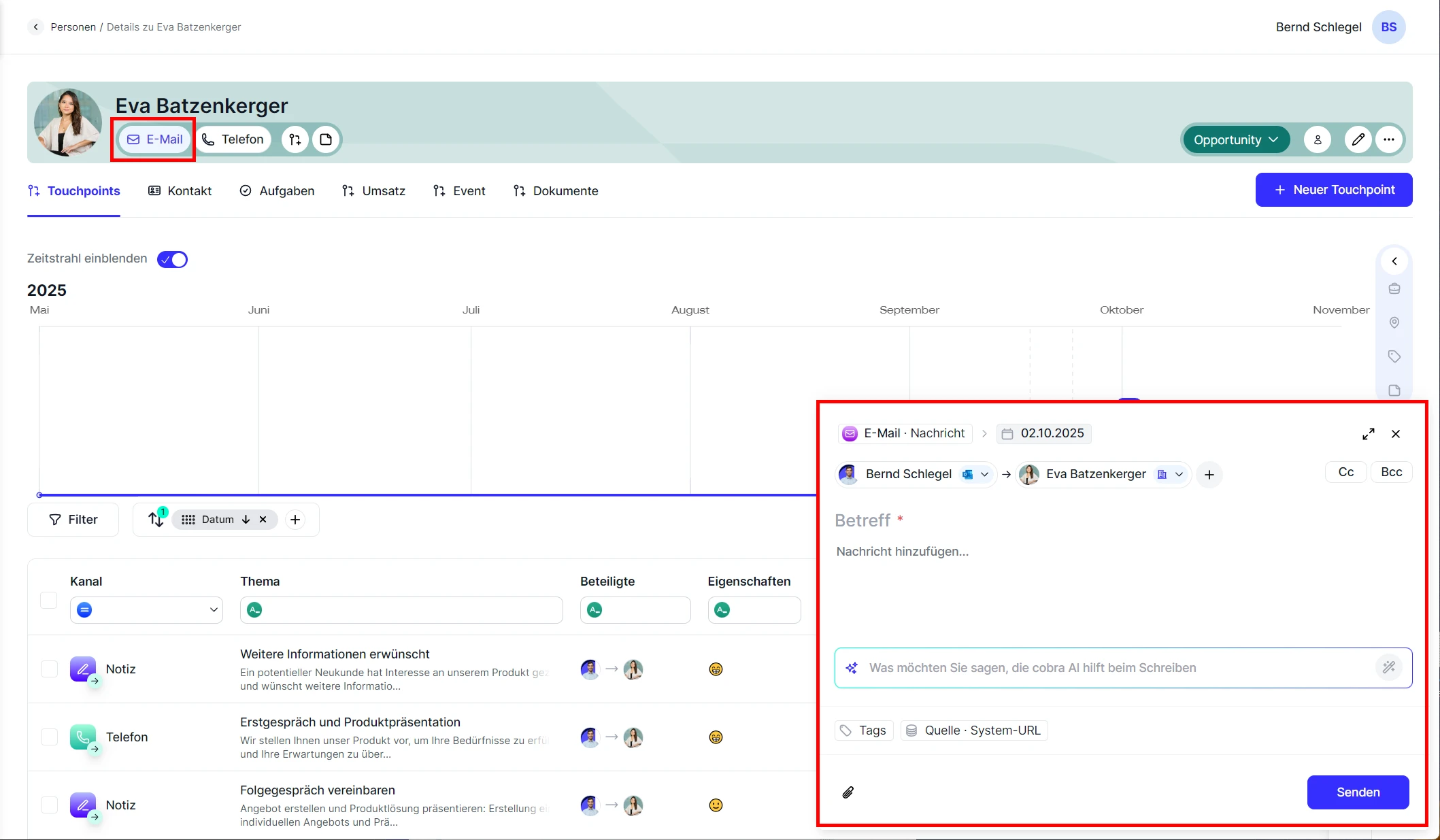 People E-Mail verfassen