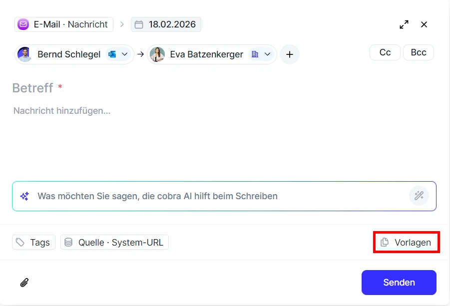 People E-Mail verfassen Vorlage