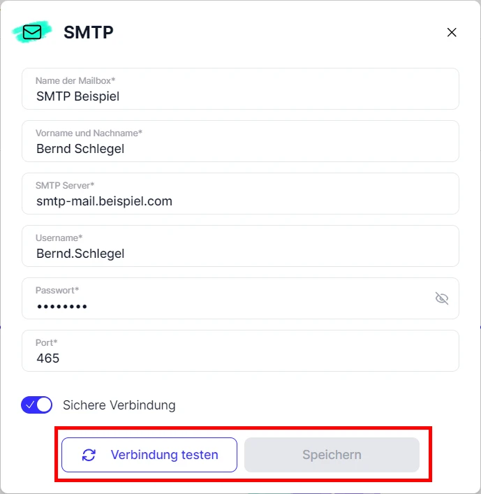 People neue erste E-Mail Konto einrichten Profil E-Mail Account hinzufuegen SMTP Beispiel