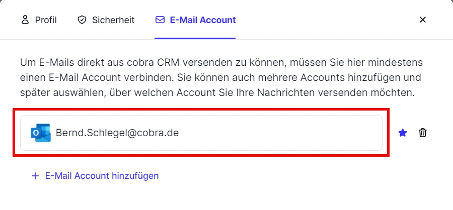 People neue erste E-Mail Konto einrichten Profil E-Mail Account erfolgreich verbunden