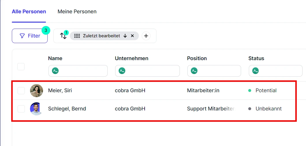 CRM Cloud Filter erstellen komplexes Beispiel mehrere Filter