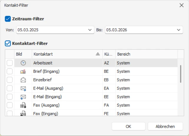 CRM Cloud cobra One Cloud CRM Cloud Migrations-Assistent Daten auswaehlen Kontakte Filtern Optionen