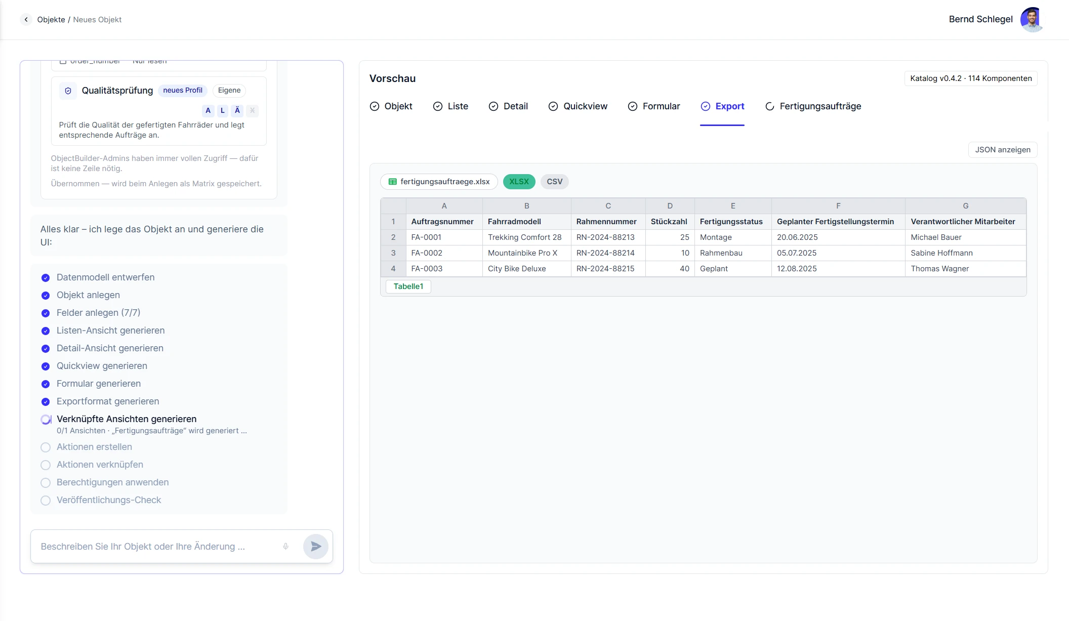Object Builder Generierung