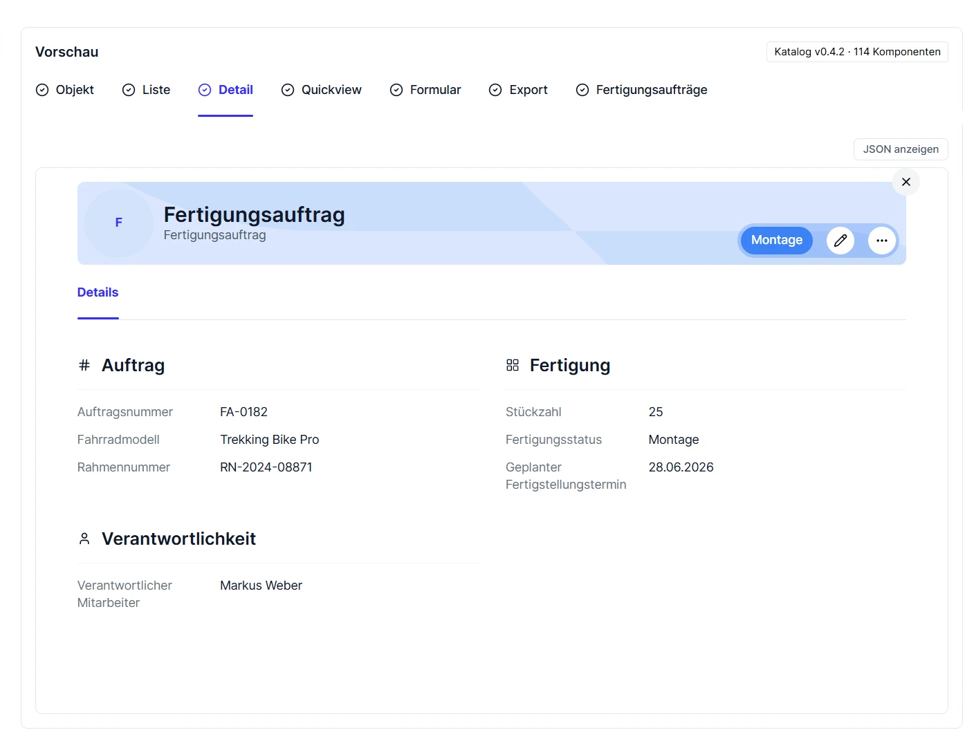 Object Builder Generierung Vorschau
