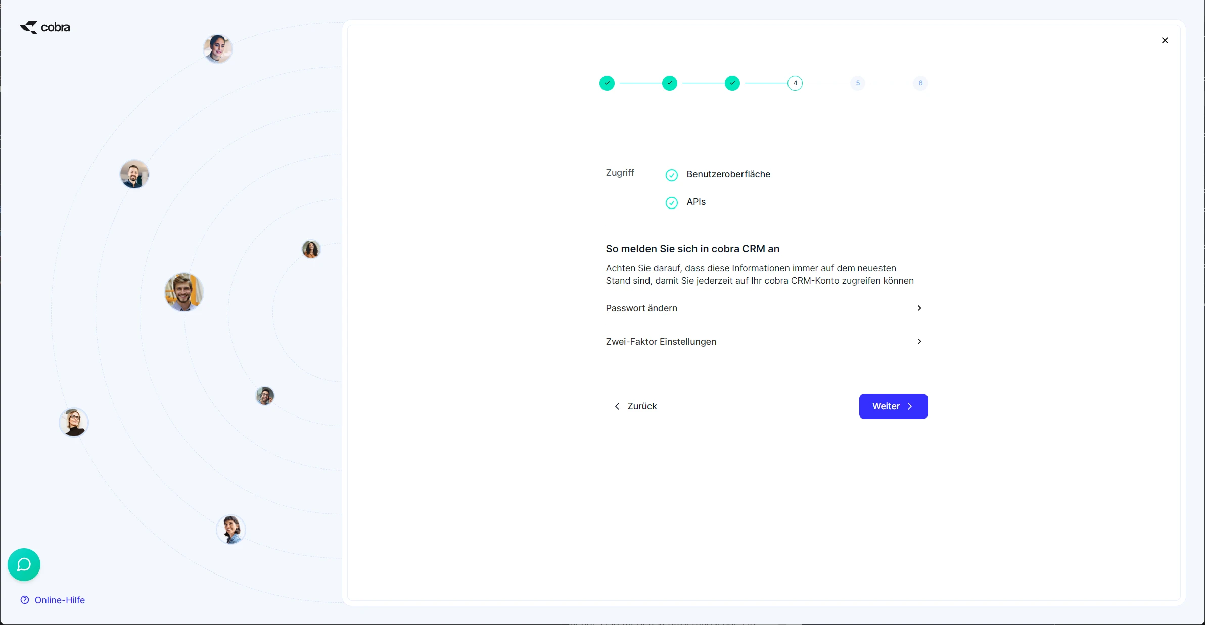 CRM Cloud erste Anmeldung Onboarding Profil Zwei-Faktor-Authentifizierung