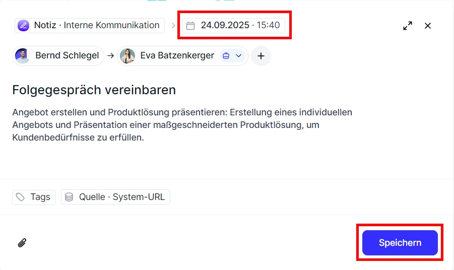 People Touchpoints erstellen neuer Touchpoint anlegen speichern