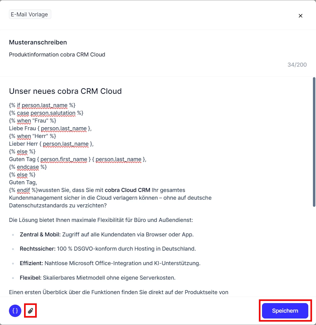 People E-Mail neue Vorlage Anhang Speichern