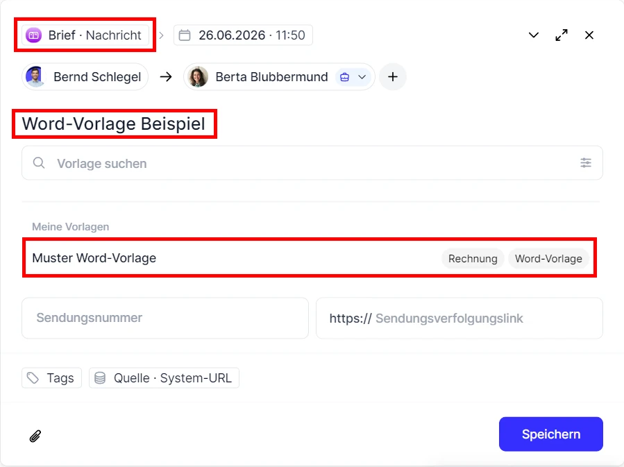 People Word Vorlage verwenden Touchpoint Brief